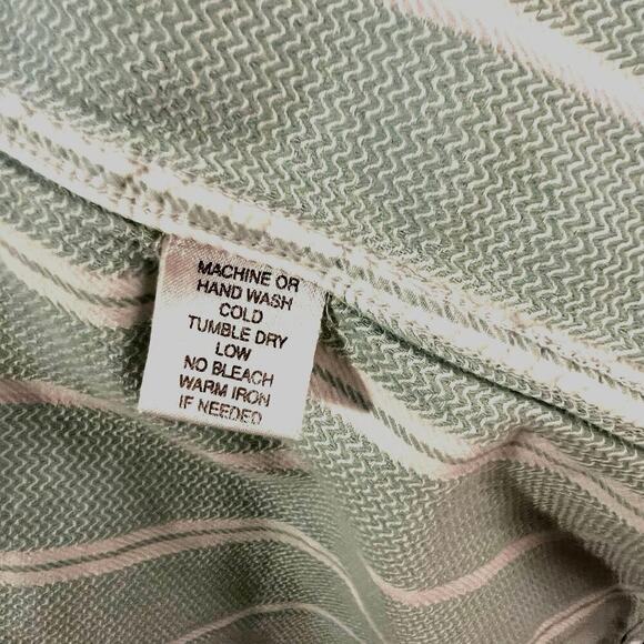 Alex Cannon Rowayton CT Green Pastel Striped Long Sleeve Button Front Shirt Lg - Picture 6 of 7